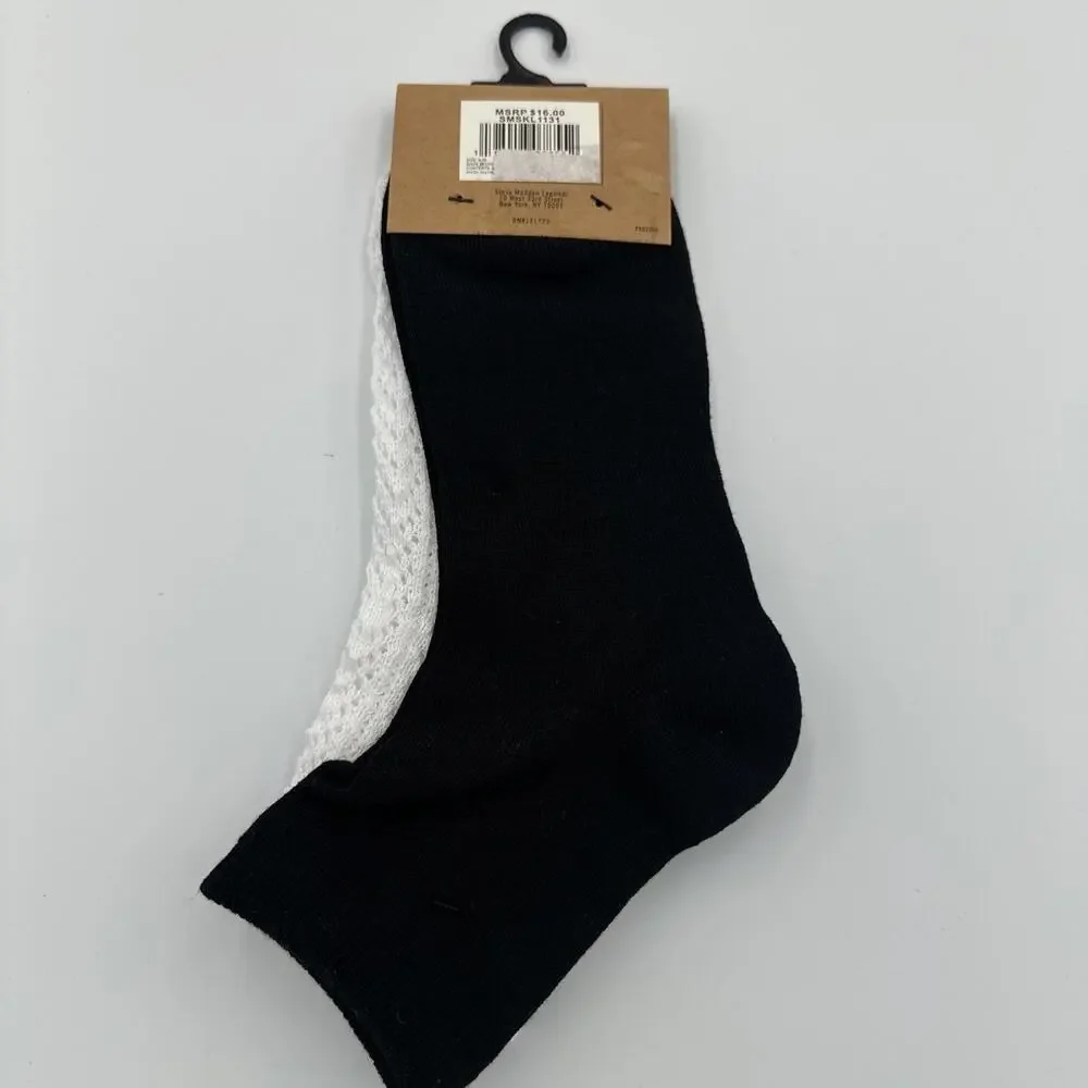 Steve Madden Ankle Socks Anklets Womens Size 9-11‎ Fit Shoe Sizes 5-10 - 2 PAIR